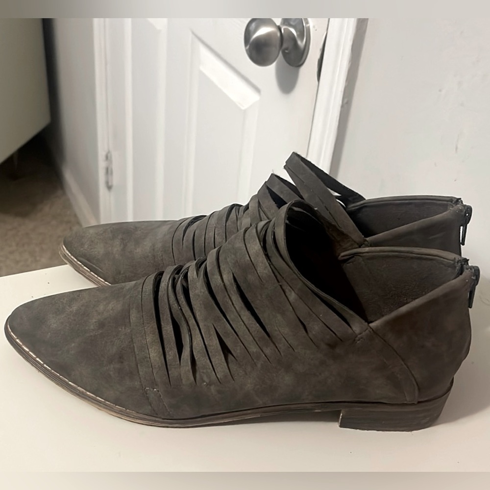 Grey Genuine Leather Loafers